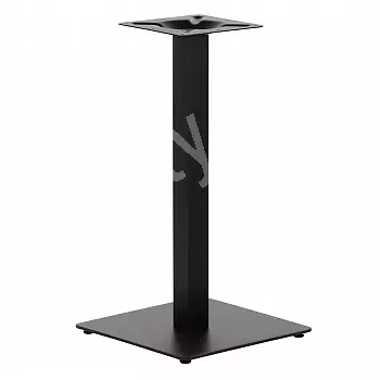 Centralt metalbordben af stål, sort farve, fodmål 40x40 cm, højde 72 cm