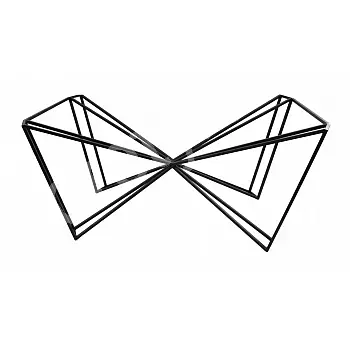Estructura de mesa de metal artístico 3D de acero, dimensiones 72x50 cm, altura 42 cm, negro o blanco