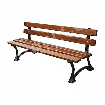 Bancă fontă pentru grădină, parc fără cotiere Merano, scânduri de arin 150 sau 180 cm, 39-42 kg.