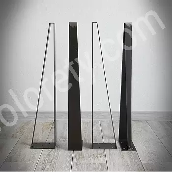 Dailiai atrodanti metalinė stalo koja Strėlė iš plieno, aukštis 71 cm, rinkinys iš 4 kojų