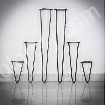 Pés de mesa de metal grampo de cabelo com pé de aço, opções de altura 20, 40 ou 73 cm, conjunto de 4 pés