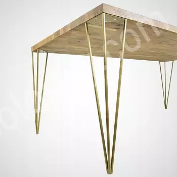 Okrasne kovinske mizne noge zlate barve (42, 72 cm) - set 4 nog