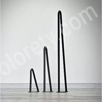Hajtű fém asztallábak acél lapos rúdból, rúd keresztmetszete 0,4x2 cm, 4 db-os készlet.