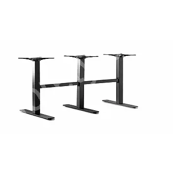 Hoogwaardige driedelige metalen tafelpoot van staal, ontworpen voor grote tafels, kleur zwart, voor tafelbladen tot 280x100 cm