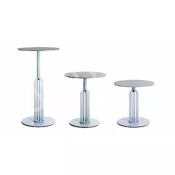 Elegantno oblikovano osrednje kovinsko mizno podnožje, dobavljiva višina 60, 72 ali 106 cm