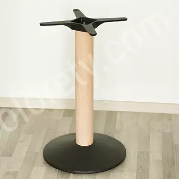 Podnož konferenčného stolíka kov-drevo, pre stolové dosky s priemerom do 80 cm, výšky 60 cm, 72 cm, 106 cm