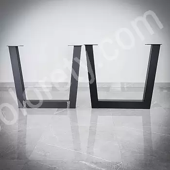 Masif trapez metal çelik masa ayağı, yükseklik 71 cm, genişlik 82 cm, ağırlık 11,5 kg, 2 adet set