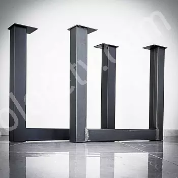 Nogi stołu typu U, masywne, ciężkie, metalowe, wys. 71 cm, szer. 82 cm, wykonane ze stali, w komplecie 2 nogi