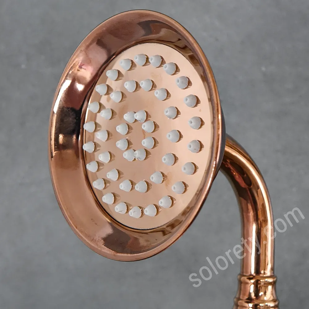 Cabezal De Ducha Vintage Retro Cobre Redondo 7.9x7.9x4.3