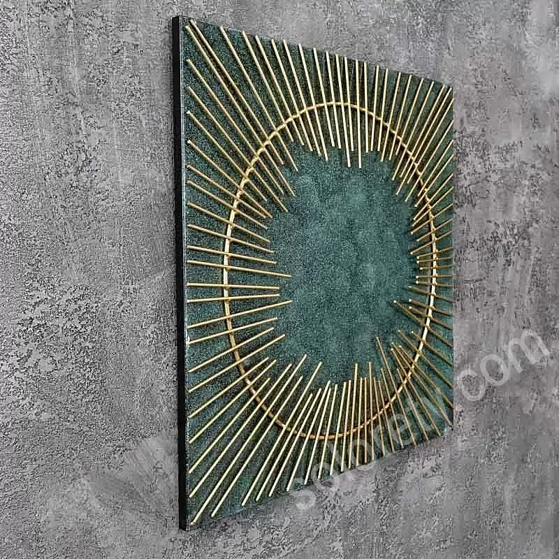 Tableau métal 3D, peinture métal Soleil, format 60x60cm - Boutique e..