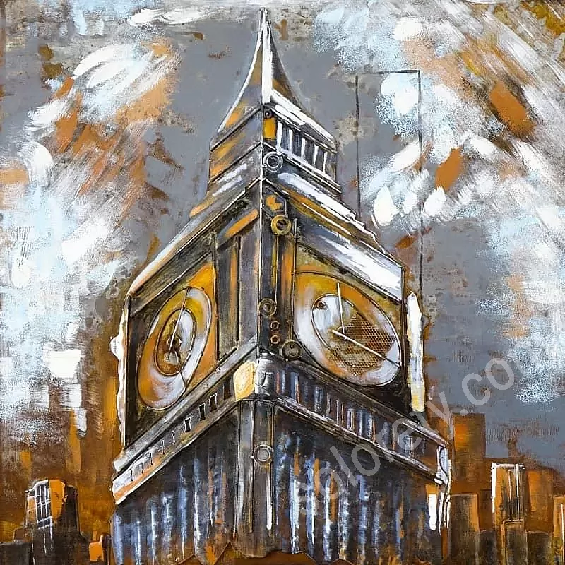 Arte em metal 3D, quadro, decoração de parede Big Ben de L..