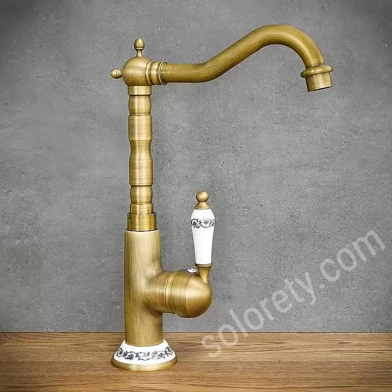 Grifo Lavabo Vintage Estilo Antiguo Monomando Grifería Mezclador