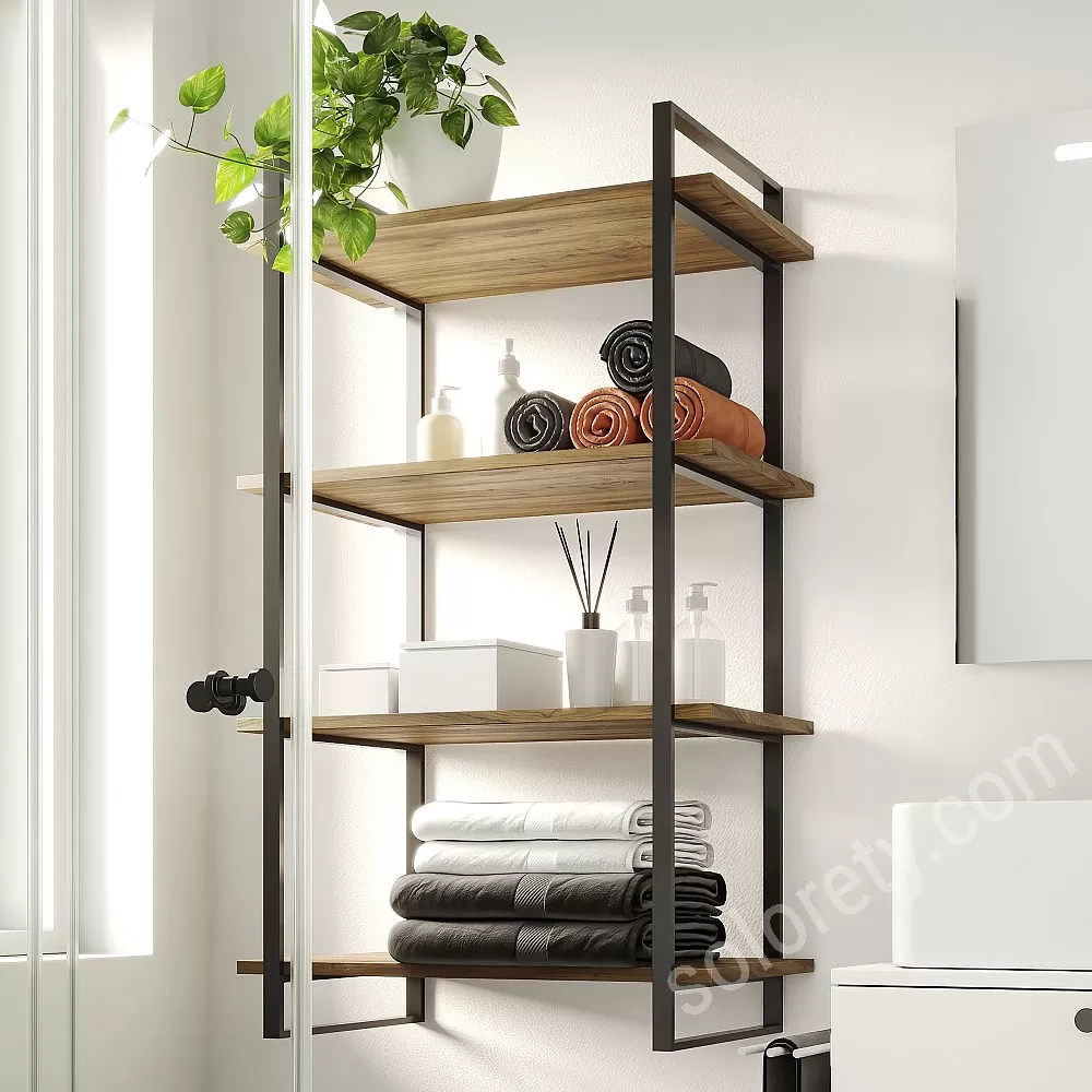 Estructura de acero negro para armario de pared modular con..