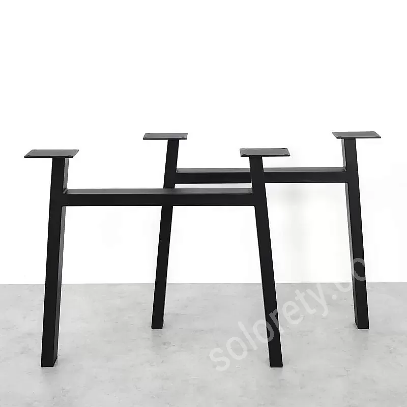Gambe tavolo in acciaio Light X-shape, colore nero, altezza 71 cm,..