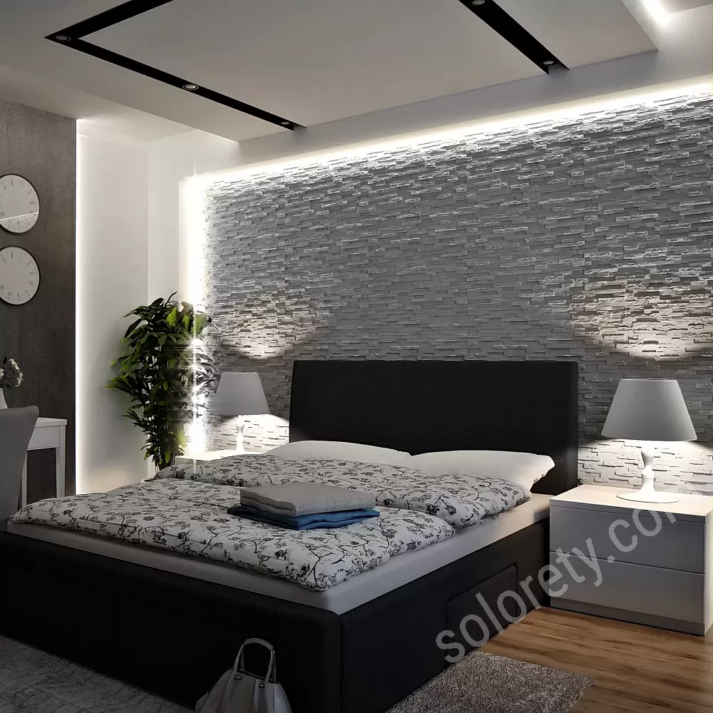 Paneles decorativos de pared de poliestireno 3D con efecto piedra..