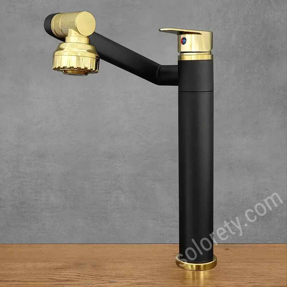 Grifo de cocina giratorio 360 grados de acero inoxidable altura
