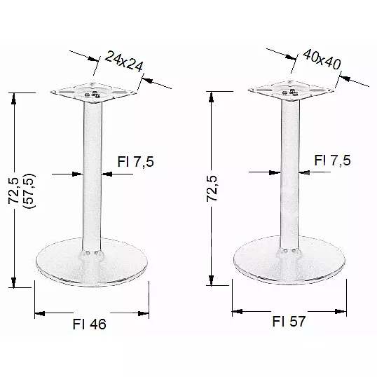 Pata de Mesa de 45,72