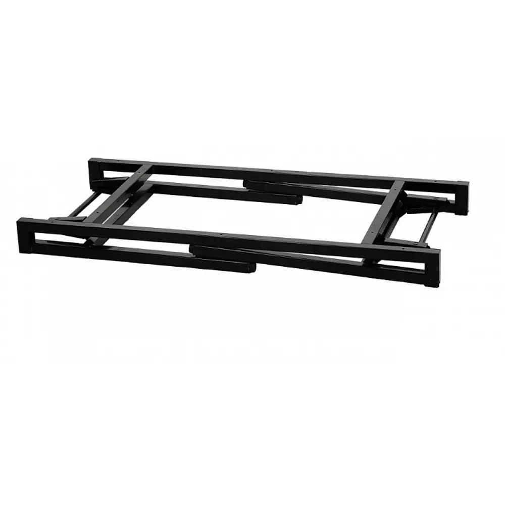 Base de mesa plegable de metal, forma rectangular con largo 116 cm..