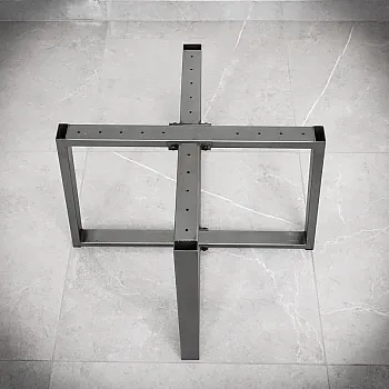 Skrutkovacia kovová stolová podnož Cross-Frame vyrobená z ocele, rozmer 60x40cm, čierna farba