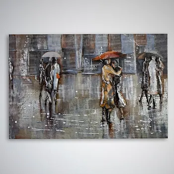 3D metaalkunst &amp;amp;quot;Rainy day resonance&amp;amp;quot;, afmetingen 70x120cm