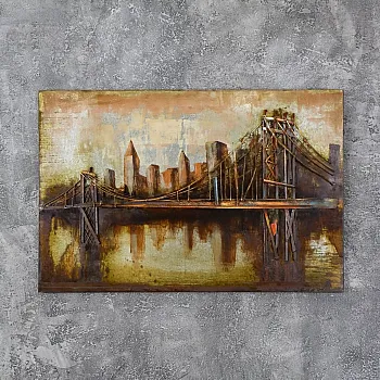 Τρισδιάστατη μεταλλική ζωγραφιά Manhattan Bridge 80x120cm