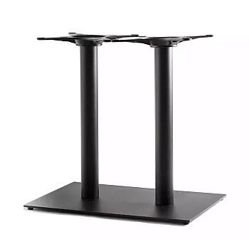 Eksklusiv bordbase i stål til store bordplader op til 140x80 cm, med to runde ben, fås i højderne 60 cm, 72 cm, 106 cm