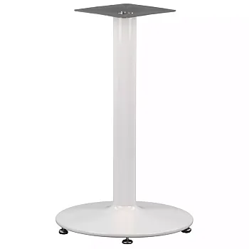 Picior central elegant pentru masă, din oțel, înălțime 72,5 cm, diametru bază inferioară 57 cm, pentru blaturi cu diametrul de până la 80 cm, culoare albă