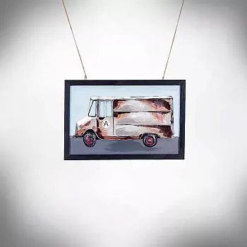 3D metal art, nástenná dekorácia, obraz - &amp;amp;quot;Doručovacie auto A&amp;amp;quot;, rozmery 60x40cm