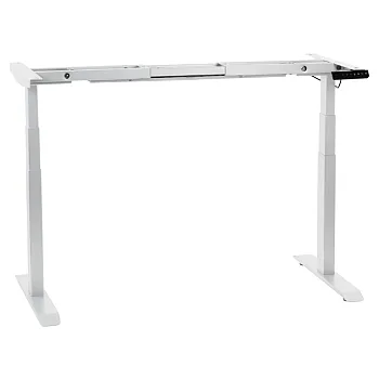 Cadre de table en métal à hauteur réglable électriquement, deux moteurs, couleur blanche, hauteur 61,5-126,5 cm, longueur 119-172 cm
