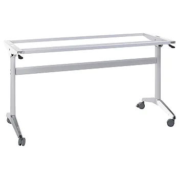 Tērauda saliekamais galda rāmis uz riteņiem, 155x58x72.5 cm – vietu taupošs, viegli noliekams, pārvietojams rāmis konferenču, skolu un banketu galdiem
