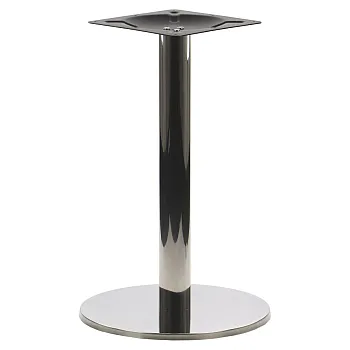 Centrální stolová noha ocelová, podnož kulatá, leštěná, průměr 45 cm, výška 71,5 cm