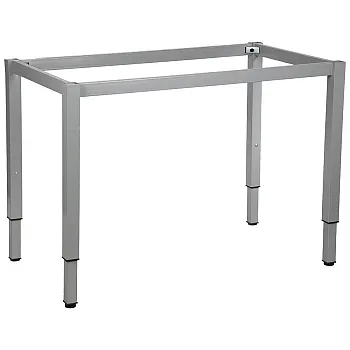 Estructura de mesa de metal con patas cuadradas, color gris, altura regulable 68-83 cm, largo 116 cm, 136 cm, 156 cm, ancho 66 cm