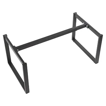 Structure de table en métal massif avec pieds carrés, couleur noire, hauteur 42 cm, longueur réglable 80-130 cm