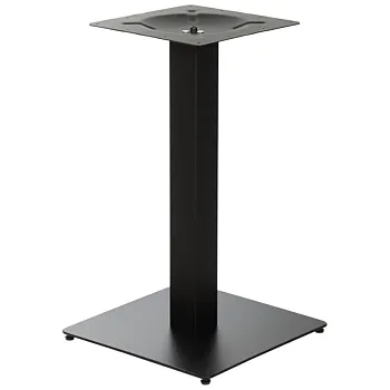 Metalno središnje postolje stola izrađeno od čelika, visina 73 cm, dimenzije donjeg postolja 45x45 cm, crne boje