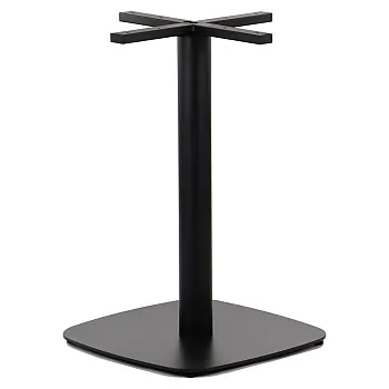 Metallist keskmine lauajalg terasest, musta värvi, kõrgus 73 cm, aluse mõõdud 55x55 cm