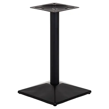 Gamba centrale del tavolo realizzata in metallo, colore nero, dimensioni base 50x50 cm, altezza 73 cm