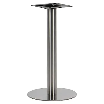 Stainless steel central table base, brushed, base diameter 39.5 cm, height 72.5 cm