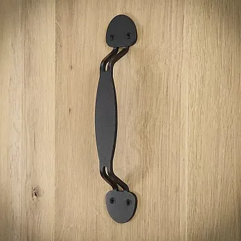 Kovová klika posuvných dveří z oceli, černá barva, sada 4 kusů, délka 24,3 cm