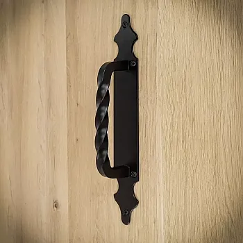 Maniglia in metallo per porta scorrevole in acciaio, superficie liscia, colore nero, set di 4 pezzi, altezza 28 cm