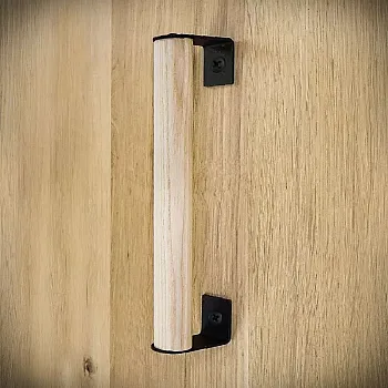 Wooden and metal handle for sliding doors, length 21 cm, set of 4 pcs.