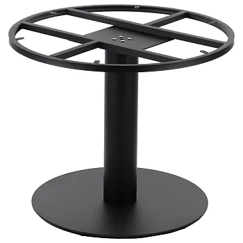Pied de table central en métal en acier pour grands plateaux de table stratifiés, couleur noire, hauteur 72,5 cm, diamètre max 70 cm
