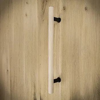 Schiebetürgriff aus Holz und Stahl, Höhe 60 cm, Gewicht 530 Gramm, 3er-Set.