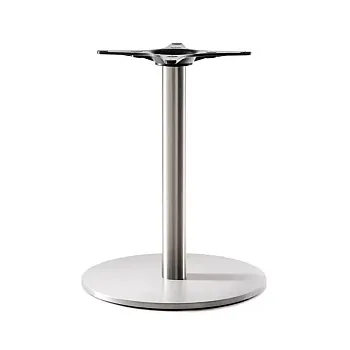 Pied de table central rond en acier inoxydable, pour plateaux de table jusqu’à 120 cm, poli ou mat