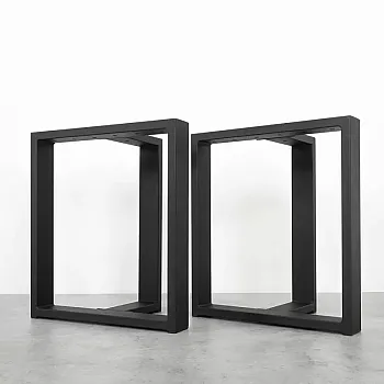 Pernas de mesa em T 3D de aço premium para serviço pesado – base metálica industrial moderna para mesa de centro ou banco, 40x45x17 cm, conjunto de 2 peças