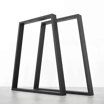 Pernas de mesa em metal com formato trapezoidal, em aço, dimensões 65x71cm, conjunto de 2 peças.