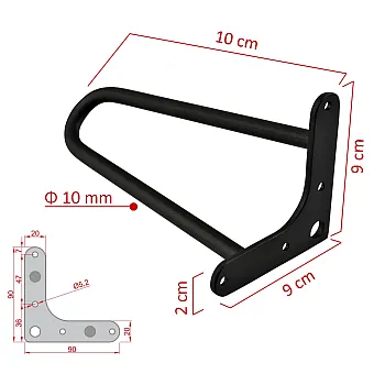 Dekoratives Haarnadel-Metallbein Ø10 Stange, Höhe 10 cm - Set mit 4 Beinen; Farben: schwarz, weiß, grau, gold