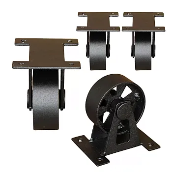 Rodes metàl·liques per a mobles amb una alçada total de 10 cm, diàmetre de la roda de 7,5 cm, joc de 4 unitats