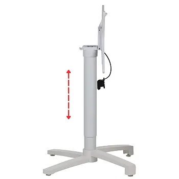 Base centrale per tavolo in alluminio con altezza regolabile, colore nero, grigio o bianco, altezza 73-113 cm
