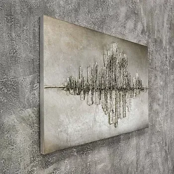 Art mural 3D de ciutat en el reflex de l'aigua, mida 120x80 cm