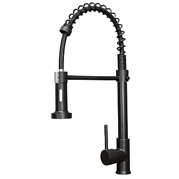 Faucet cistine stíl thionsclaíoch nua-aimseartha déanta as práis le gob rothlach 360 céim, airde 47 cm, fad spout 18 cm, chrome nó dath dubh
